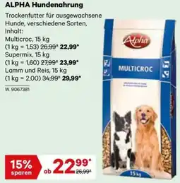 Lagerhaus ALPHA Hundenahrung Angebot