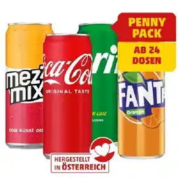 PENNY Coca-Cola , Fanta, Mezzo Mix od. Sprite div. Sorten Penny 0.33 Liter 1 Dose Angebot