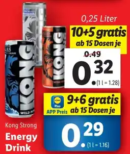 Lidl Kong Strong Energy Drink 0.25L Angebot