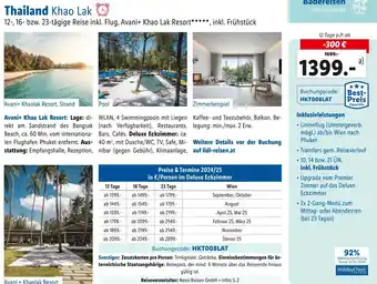 Lidl Reisen Thailand Khao Lak Angebot