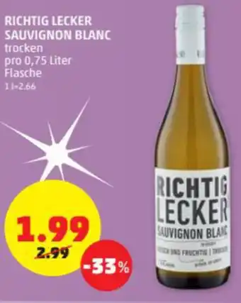 PENNY Richtig Lecker Sauvignon Blanc 0,75 Liter Angebot