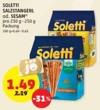 PENNY Soletti Salzstangerl od. Sesam 230-250 g Angebot