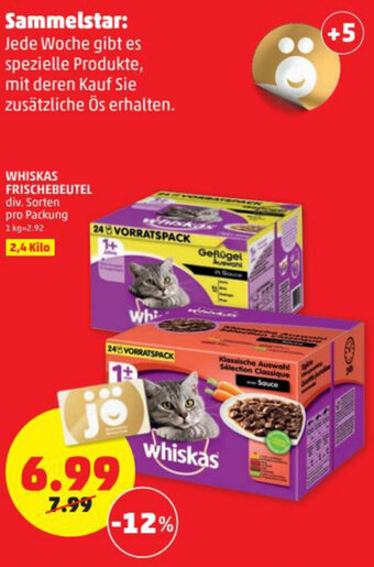 PENNY Whiskas Frischebeutel 2,4 Kilo Angebot