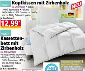 Norma Kopfkissen Mit Zirbenholz 70 x 90 cm Angebot
