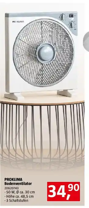 Bauhaus PROKLIMA Bodenventilator Angebot