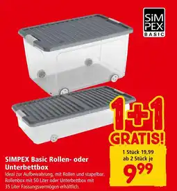 Interspar SIMPEX Basic Rollen oder Unterbettbox Angebot