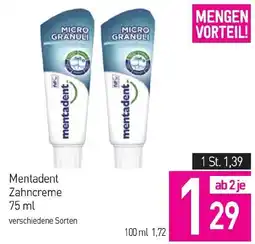 Sutterlüty Mentadent Zahncreme 75 ml Angebot