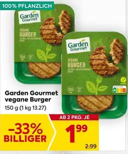 Billa Garden Gourmet vegane Burger 150g Angebot
