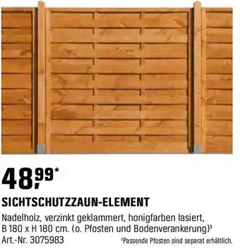 OBI SICHTSCHUTZZAUN-ELEMENT Angebot