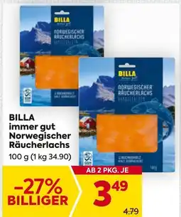 Billa BILLA immer gut Norwegischer Räucherlachs 100g Angebot