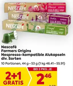 Billa Nescafé Farmers Origins Nespresso kompatible Alukapseln Angebot