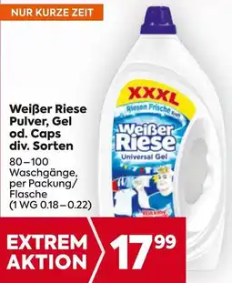 Billa Weißer Riese Pulver, Gel od. Caps 80-100 Waschgänge Angebot