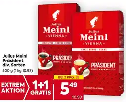 Billa Julius Meinl Präsident 500g Angebot