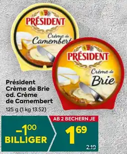 Billa Président Crème de Brie od. Crème de Camembert 125g Angebot