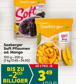 Billa Seeberger Soft Pflaumen od. Mango 100g-200g Angebot
