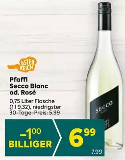 Billa Pfaffl Secco Blanc od. Rosé 0,75 Liter Angebot