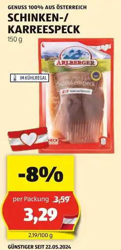 Hofer SCHINKEN-/ KARREESPECK 150g Angebot