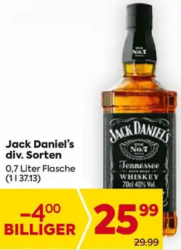 Billa Jack Daniel's 0.7 Liter Angebot