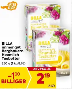 Billa BILLA immer gut Bergbauern Heymilch Teebutter 250g Angebot