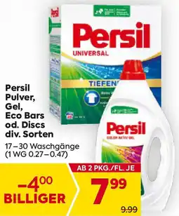 Billa Persil Pulver, Gel, Eco Bars od. Discs Angebot
