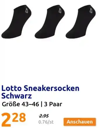 Action Lotto Sneakersocken Schwarz Angebot