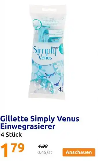 Action Gillette Simply Venus Einwegrasierer Angebot