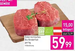 Sutterlüty Österreichisches Bio Rinderfilet per kg Angebot