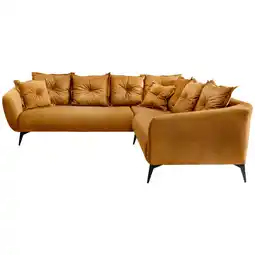 XXXLutz Ecksofa in Velours Gelb Angebot