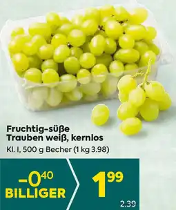 Billa Fruchtig-süße Trauben weiß, kernlos 500g Angebot