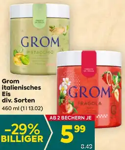 Billa Grom italienisches Eis 460ml Angebot