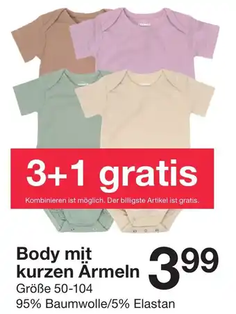 Zeeman Body mit kurzen Ärmeln Angebot