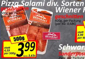 Wurstico Pizza Salami Div. Sorten Geschnitten 500g Angebot