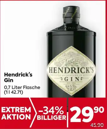 Billa Hendricks Gin 0.7 Liter Angebot