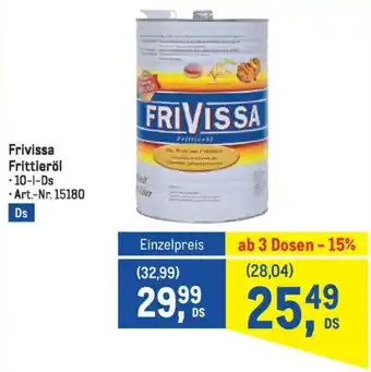 Metro Frivissa Frittieröl Angebot