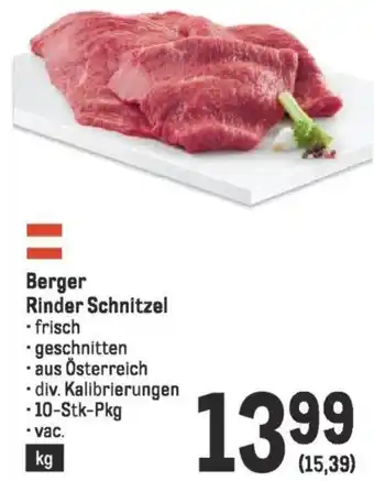 Metro Berger Rinder Schnitzel Angebot