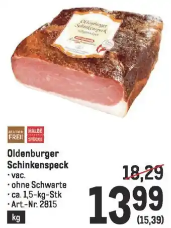 Metro Oldenburger Schinkenspeck Angebot