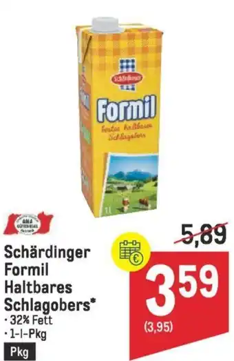 Metro Schärdinger Formil Haltbares Schlagobers Angebot