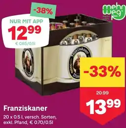 MPreis Franziskaner 20 x 0.5l Angebot