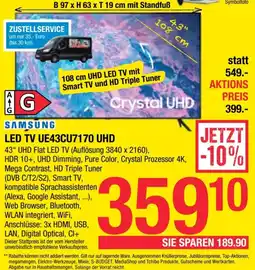 Maximarkt LED TV UE43CU7170 UHD Angebot
