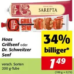 Nah&Frisch Haas Grillsenf oder Dr. Schweitzer Senf Angebot