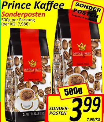 Wurstico Prince Kaffee Sonderposten 500 g Angebot