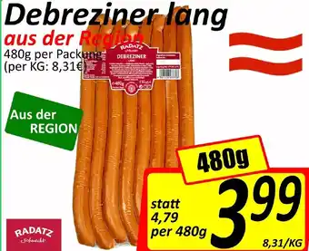 Wurstico Debreziner Lang Aus Der Reglon 480 g Angebot
