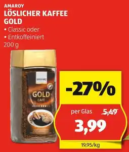 Hofer AMAROY LÖSLICHER KAFFEE GOLD 200g Angebot