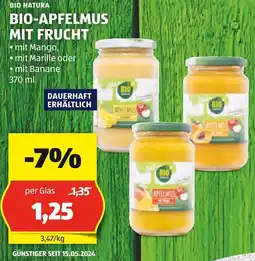 Hofer BIO NATURA BIO-APFELMUS 370ml. Angebot