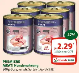 Fressnapf PREMIERE MEATI Hundenahrung 800g Angebot