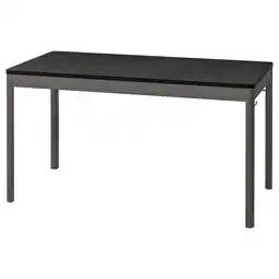 IKEA IdÅsen Tisch, schwarz/dunkelgrau, 140x70x75 cm Angebot