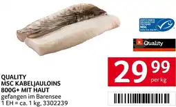 Transgourmet QUALITY MSC KABELJAULOINS 800G+ MIT HAUT Angebot