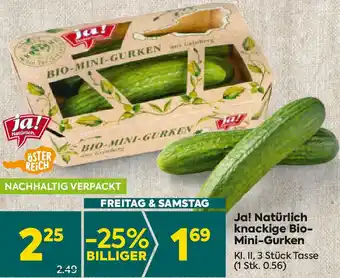 Billa knackige Bio- Mini-Gurken Angebot