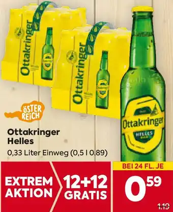 Billa Ottakringer Helles 0.33 Liter Angebot