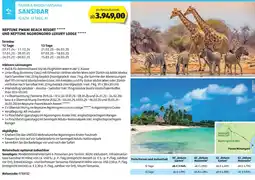 Hofer Reisen SAFARI & BADEN/TANSANIA SANSIBAR Angebot